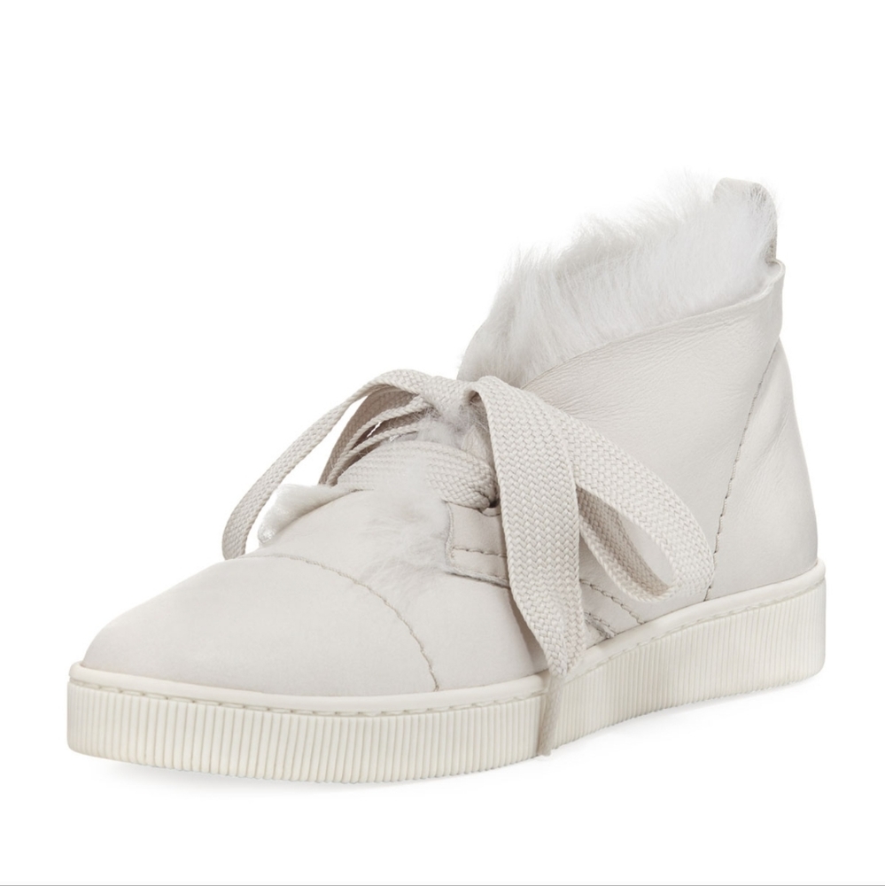 Pedro Garcia Parley Fur Slipper Booties in Ice Churra